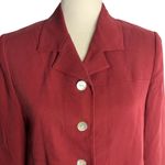 Vintage Button Up Blazer Jacket 6 Maroon Red Lined Shoulder Pads Notch Collar Photo 1