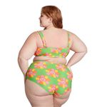 Modcloth  x Marisol Muro NIP Green Petals Cats Sara High-Waisted Bikini Bottom LG Photo 1