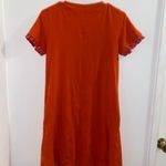 Spartina 449  Bright Orange Red Mini Dress Fringe Small Spring Vacation Boho Photo 6