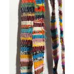 RARE Boho Colorful Woven Shoulder Bag Purse Multi Color Fringe Tote Handmade Rug Red Photo 3