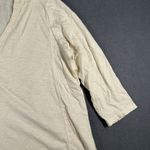 G.H. Bass & Co. Shirt Womens Large Beige Henley 3/4 Sleeve Casual Cotton Top Photo 4