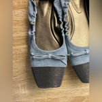 Brunello Cucinelli Suede Monili Cap-Toe Ballerina Flats slate blue Women’s Sz 40 Photo 2