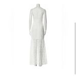 Monique Lhuillier Sheer Lace Slit Gown White 4 NWT Bridal Rehearsal Formal Lace Photo 6