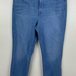 Ralph Lauren Lauren‎  Premier Straight Leg Crop Jeans Blue Aztec Embroidery Sz 10 Photo 0