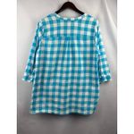 Joan Rivers Women’s  1X Blue & White 3/4 Button Shirt Photo 2