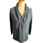 L.L. Bean Women’s Open Front Knit Cardigan Sweater Size Large Petite Slate Blue Photo 7