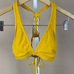 Xhilaration Target  Size XS Mustard Yellow Sporty Bikini Top Ribbed Boho Deep V Photo 0