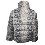 Betsey Johnson Womens Gray Snake Skin Animal Ski Puffer Quilted Coat Jacket Sz S Photo 2