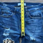 KanCan Womens Jeans Size 7/27 Leopard Distressed Skinny Dark Wash Denim Stretch Blue Photo 3