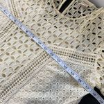 Sundance Eyelet Dress Women XS 2 Vanilla Shift Keyhole Back Lined 100% Cotton Photo 4