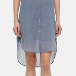 Eileen Fisher Chambray Blue Sleeveless Dress Small Organic Cotton Lagenlook Photo 0