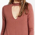 EXPRESS Top mauve choker collar tunic large Photo 0