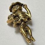 Bubble Bee In Skirt & Hat Gold Tone Pin Funny Novelty Brooch Photo 0