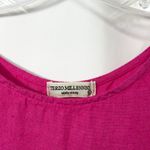 Terzo Millennio Large Linen Tank Top Made In Italy Hot Pink Lace Crochet 1564 Photo 3