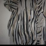 Elementz  1X Tigress Sheer Over Blouse Tie Front Top Plus in Black Bronze Silver Photo 3