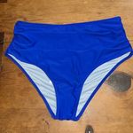 Cupshe Women's  rushed High Waist Bikini Bottoms Size Large Blue Color Photo 0