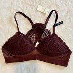 Aerie NWT Maroon Real Power Wireless Push Up Paisley Lace Bra - 32B Photo 1