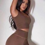 Tiger Mist Brown Ruched Set Photo 0