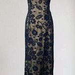 Early 2000's Romantic Goth Whimsygoth Floral Beaded Black Nude Prom Dress M / 8 Size M Photo 0