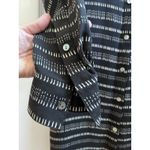 Theory Black Silk Semi Sheer Collared Waist Tie Long Sleeve Shirt Dress Small Photo 7