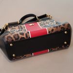 Dolce & Gabbana  Miss Sicily Leopard Graffiti Printed Leather Bag Photo 3