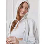 Urban Outfitters OU Out From Under Koa Open-Front Hoodie Sweatshirt Small Gray Cropped Loungewear Photo 8