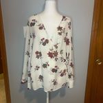ALC Frank A.L.C 100% silk Floral wrap bell sleeve‎ blouse size 8 Photo 1