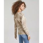 Charter Club 100% Cashmere Light Camo Print Taupe Crewneck Sweater Med NWT Photo 7