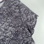 Y2K Top Large Short Sleeve 2000s Lace Print Rhinestones Babydoll Bratz Vintage Black Photo 11