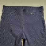 Anne Klein  Womens Trouser Size 6 Navy Polka Dots Slim Ankle Pull On Stretch Pant Photo 2
