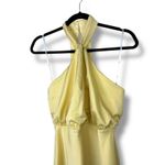 Lulus NWOT Sleek Essence Light Yellow Satin Halter Sleeveless Mini Dress XS Photo 5