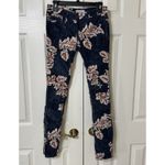 Free People Floral Print Blue ivory orange Corduroy Pants Jeans 26 Rare Photo 4