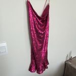 Lena Hot Pink Sequin Mini Dress with Lace up Back Photo 1
