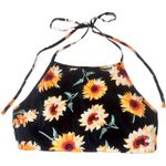 Reverse  2-Piece Coord Set Halter Crop Top Ruffle Shorts Black Yellow Size Small Photo 2