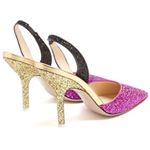 The Attico Diletta Tri Color Pink Gold Black Glitter Pumps Heels Shoes 37 NWOB Size 6 Photo 14