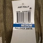 Just Polly Butterfly Hoodie Sweater Junior's Medium Olive Boho Hippie Retro NWT‎ Green Photo 3