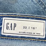 Gap Women's Blue High Waist Distressed Cut-Off Bermuda Denim Shorts 33/16 Tall Photo 3