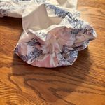 SheIn White and Blue Floral 3/4 sleeve Dress Size S Peek a Boo Waist Photo 15