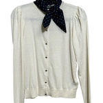 Ralph Lauren Lauren NWT Button Front Cardigan Sweater Polka Dot Scarf Sz Medium Photo 0