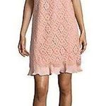 Nanette Lepore NWT Blush Pink V-Neck Ruffle Lace Tie Shoulder Dress- Size 12 Photo 0