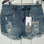 Almost Famous  Super High Rise Summer Jean Shorts Size 9 NWT Photo 0
