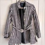 CHAPS  preppy gingham checkered women's raincoat size small Photo 0