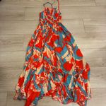 Intimately Free People Heat Wave Printed Maxi Dress Red Floral Smocked Size XS Photo 1