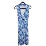 Tommy Hilfiger Blue Sunflower sleeveless Midi Wrap Dress Size Small P Photo 3