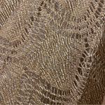 Matty M Womens Oversized Gold Metallic Knit Pattern Poncho Shawl Top Blouse XS S Tan Photo 3