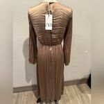 ZARA  satin effect pleated wrinkle effect cut out dress blogger favorite NWT Photo 4