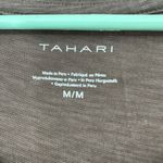Tahari  Size Medium Shirt Brown Heather 3/4 Sleeve Rounded Hem Neutral Everyday‎ Photo 2