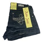 NEW Kaba JEAN SHORTS SZ 7 Dark Blue Denim Stone Stud Bedazzled Double Lasso NWT Photo 9