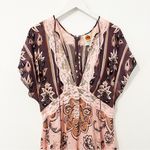 Anthropologie NWT Farm Rio Glam Tapestry Maxi Dress Floral Lace Satin Size Medium M Photo 3