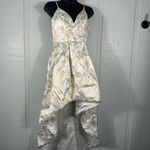 Sequin Hearts  White and Beige High Low Spaghetti Strap Dress Size 3 EUC Photo 2
